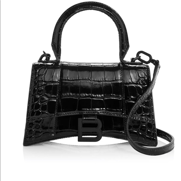 Balenciaga Handbags - Balenciaga Hourglass XS Croc Crossbody Bag